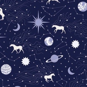 Horses ans Constellations - Medium - Blue