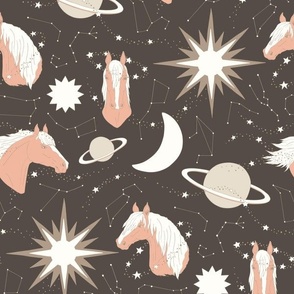 Horses and Planets - Medium - Grey