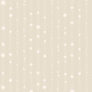 Planets and Dots - Medium - White and Beige