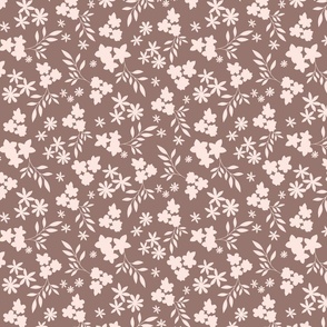 Floral Silhouette brown and blush pink Regular Scale by Jac Slade