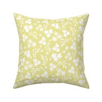 Floral Silhouette citrus yellow and white Floral Silhouette soft coral and white Regular Scale by Jac Slade