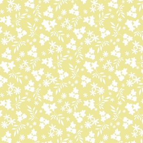 Floral Silhouette citrus yellow and white Floral Silhouette soft coral and white Regular Scale by Jac Slade