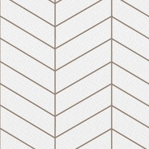 Chevron Pattern Thin - Large Scale - Cocoa Whip on White