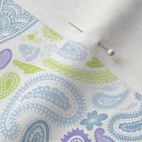 Small Modern Paisley in Honeydew, Sky Blue, and Lilac by Brittanylane