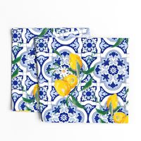 Portuguese tiles,lemons,floral art