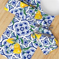 Portuguese tiles,lemons,floral art
