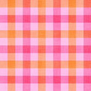 Cute Gingham Plaid Pattern in Pink and Orange