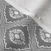 Arabetto Nuovo Damask (3 inch) in Gray and White