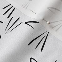 small scale cat - ellie cat line art - cute cat whiskers - cat fabric and wallpaper