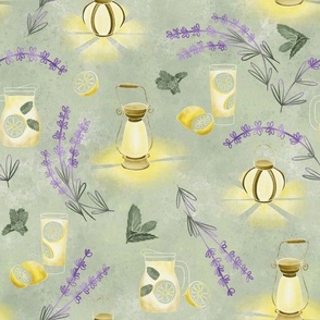 Lavender, Lemonade & Lanterns on light green