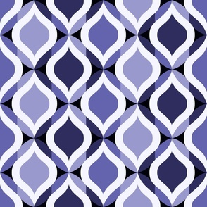 Ogee mosaic large retro ovals Very Peri purple