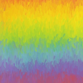 Very Rainbow! Muted Impressionist Rainbow -- Horizontal Light Rainbow Pride Flag Color Paint Stripes -- 24in x 24in repeat -- 150dpi (Full Scale)