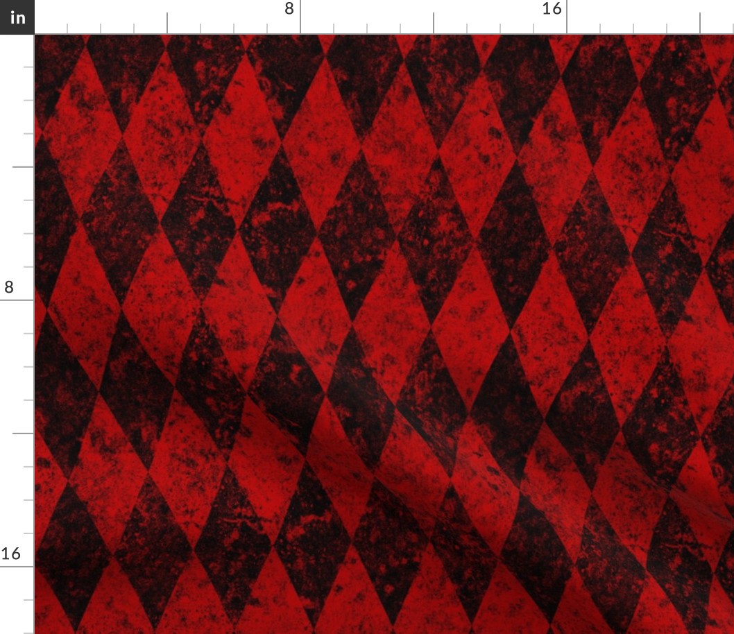 Textured Black Red Harlequin -- Black White Red Christmas -- 12.74 x 10.6 in repeat -- 400dpi (37% of full scale)