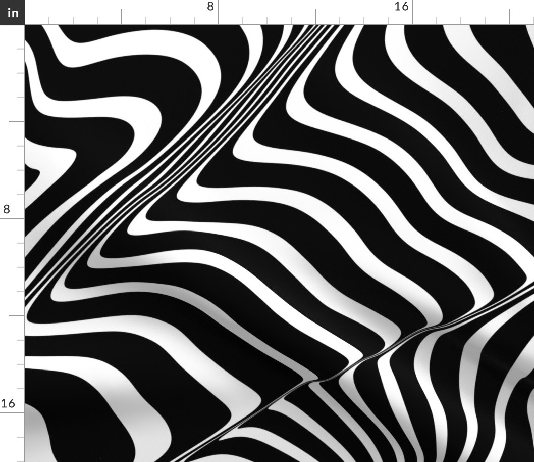 Distorted Diagonal Stripes Optical Fabric | Spoonflower