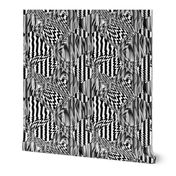 Distorted Zebra Glitch Stripes Collage