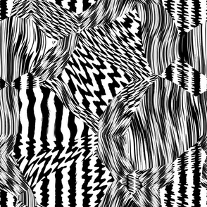 Distorted Zebra Glitch Stripes Collage