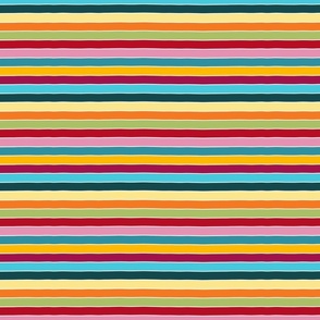 bohemian stripes - multicolor landscape stripes - stripes fabric
