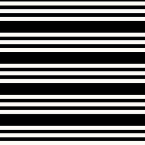 Reverse Bandy Stripe: Black & Cream Horizontal Stripes