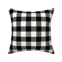 1.5" Gingham: Black & Cream Gingham Check, Buffalo Check, Buffalo Plaid