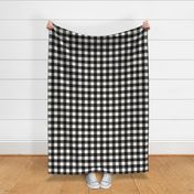 1.5" Gingham: Black & Cream Gingham Check, Buffalo Check, Buffalo Plaid