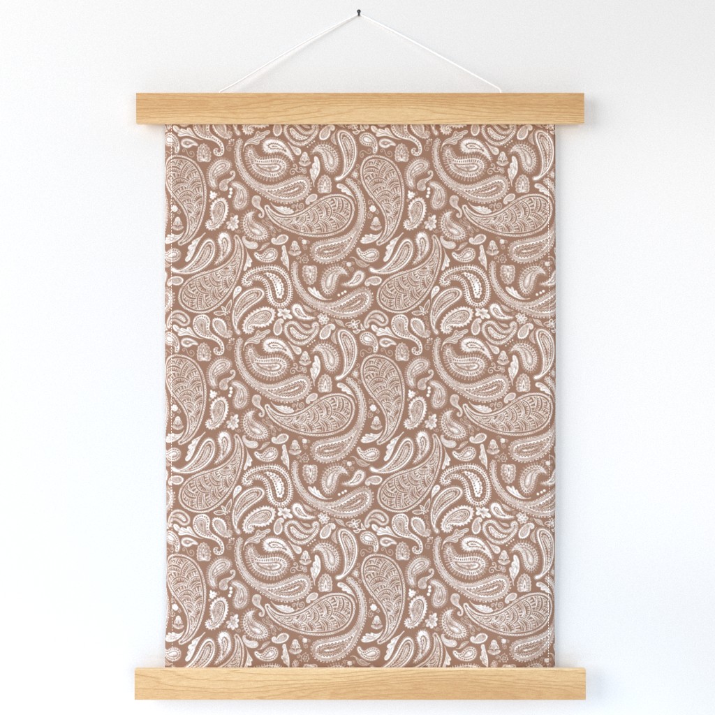 Modern Distressed Paisley, Mocha by Brittanylane