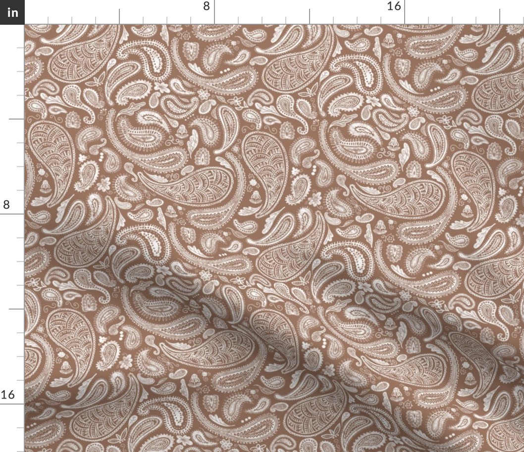 Modern Distressed Paisley, Mocha by Brittanylane