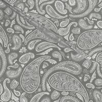 Modern Distressed Paisley, Pewter by Brittanylane