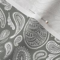 Modern Distressed Paisley, Pewter by Brittanylane