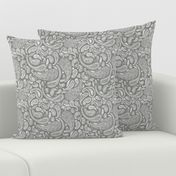 Modern Distressed Paisley, Pewter by Brittanylane