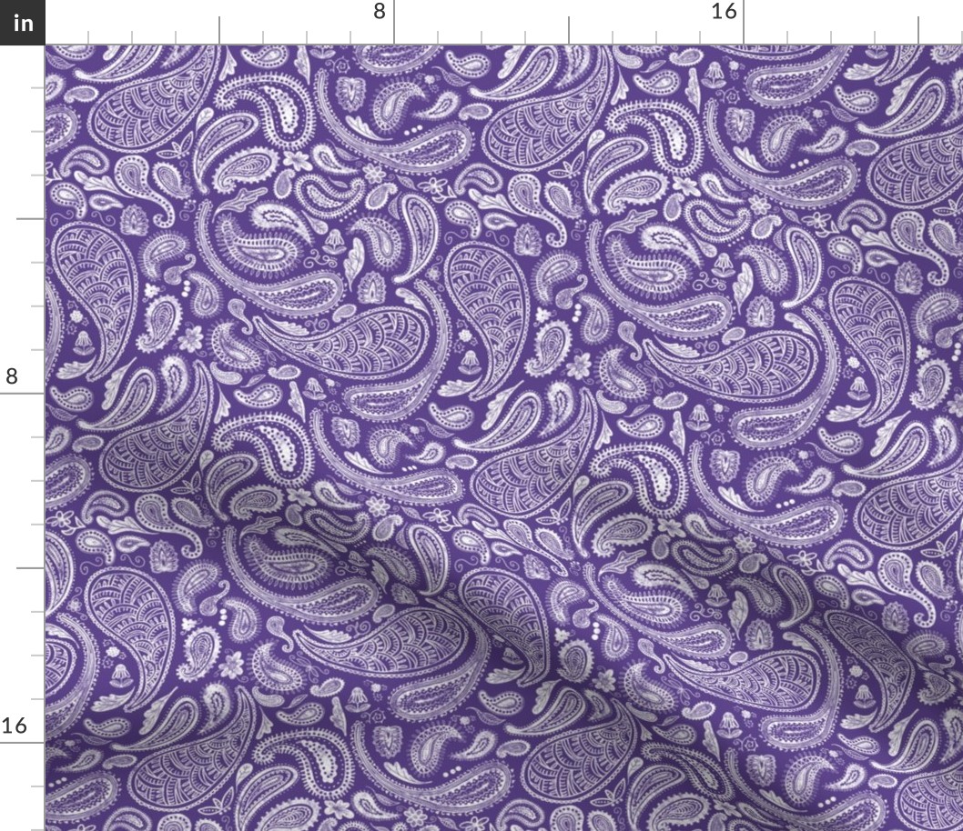 Modern Distressed Paisley, Purple by Brittanylane