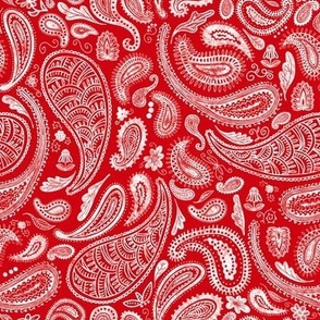 Modern Distressed Paisley, Red by Brittanylane