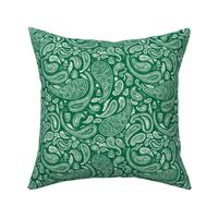 Modern Distressed Paisley, Emerald Green by Brittanylane