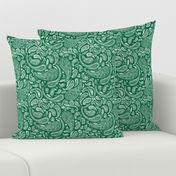 Modern Distressed Paisley, Emerald Green by Brittanylane