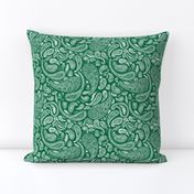 Modern Distressed Paisley, Emerald Green by Brittanylane