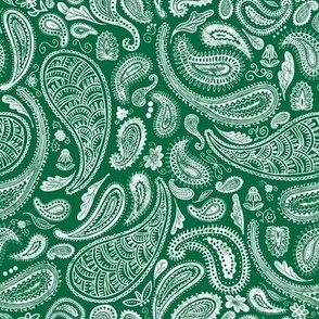 Modern Distressed Paisley, Emerald Green by Brittanylane