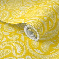 Modern Distressed Paisley, Yellow by Brittanylane