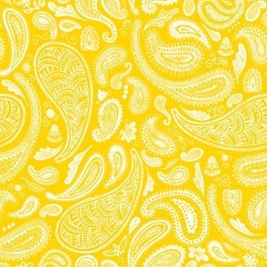 Modern Distressed Paisley, Yellow by Brittanylane