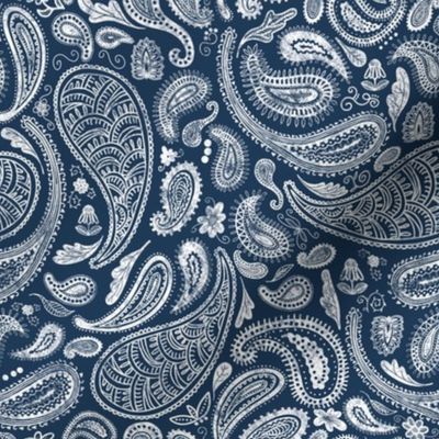 Modern Distressed Paisley, Navy by Brittanylane