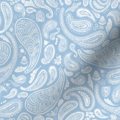 Modern Distressed Paisley, Sky Blue by Brittanylane