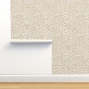 Modern Distressed Paisley White on Tan by Brittanylane
