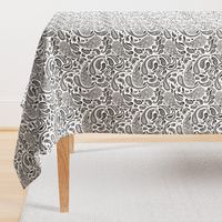 Modern Distressed Paisley, Black on White by Brittanylane