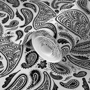 Modern Distressed Paisley, Black on White by Brittanylane