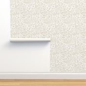 Modern Distressed Paisley, Tan on White by Brittanylane