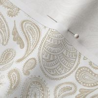 Modern Distressed Paisley, Tan on White by Brittanylane