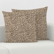 Modern Distressed Paisley, Chocolate on Tan by Brittanylane