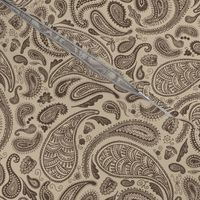 Modern Distressed Paisley, Chocolate on Tan by Brittanylane