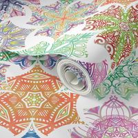 Colorful Mandala Pattern on White