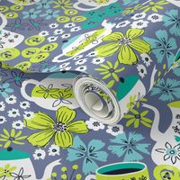 Garden Tea Party (Periwinkle, Teal, Lime)