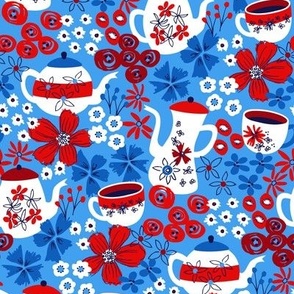 Garden Tea Party (Red, White & Blue)