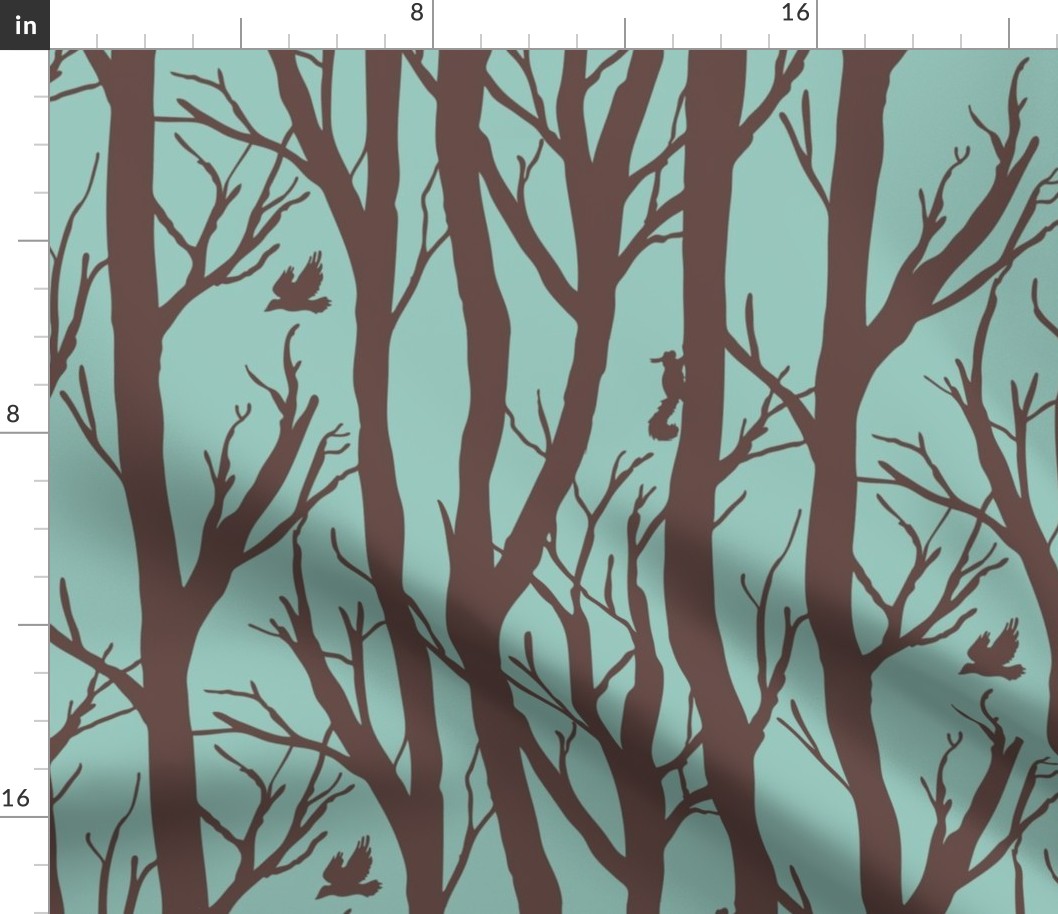 Brown and turquoise forest habitat